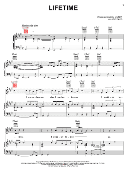 page one of Lifetime (Piano, Vocal & Guitar Chords (Right-Hand Melody))