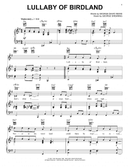page one of Lullaby Of Birdland (Piano, Vocal & Guitar Chords (Right-Hand Melody))
