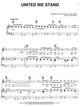 page one of United We Stand (Piano, Vocal & Guitar Chords (Right-Hand Melody))