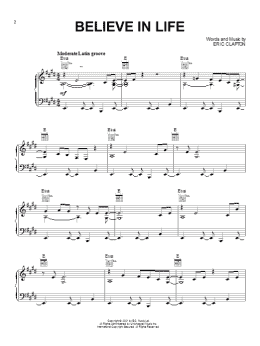 page one of Believe In Life (Piano, Vocal & Guitar Chords (Right-Hand Melody))