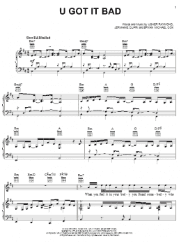 page one of U Got It Bad (Piano, Vocal & Guitar Chords (Right-Hand Melody))