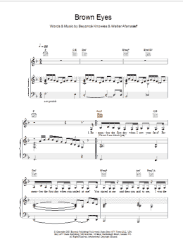 page one of Brown Eyes (Piano, Vocal & Guitar Chords)