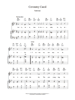 page one of Coventry Carol (Piano, Vocal & Guitar Chords)