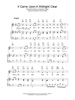 page one of It Came Upon The Midnight Clear (Piano, Vocal & Guitar Chords)