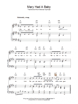 page one of Mary Had A Baby (Piano, Vocal & Guitar Chords)