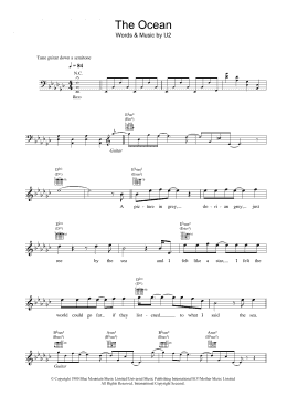 page one of The Ocean (Lead Sheet / Fake Book)