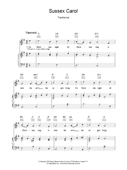 page one of Sussex Carol (Piano, Vocal & Guitar Chords (Right-Hand Melody))