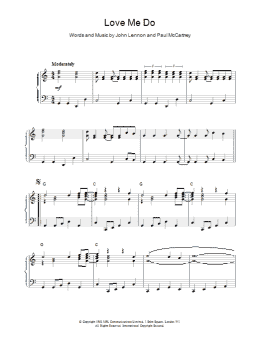 page one of Love Me Do (Piano Solo)