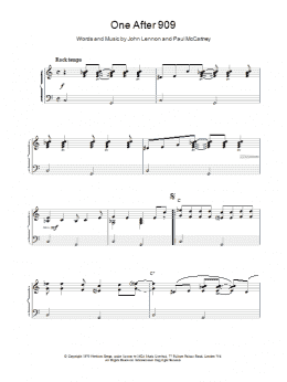 page one of One After 909 (Piano Solo)