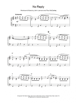 page one of No Reply (Piano Solo)