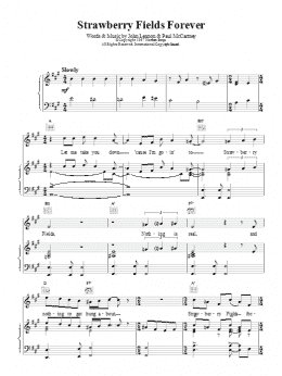 page one of Strawberry Fields Forever (Piano, Vocal & Guitar Chords (Right-Hand Melody))