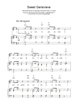 page one of Sweet Genevieve (Piano, Vocal & Guitar Chords)