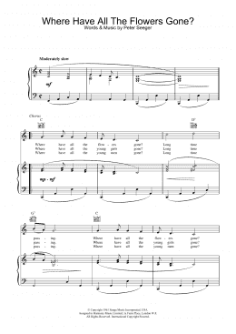 page one of Where Have All The Flowers Gone (Piano, Vocal & Guitar Chords)