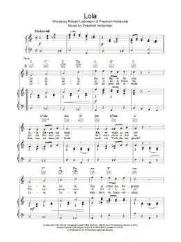 page one of Lola (Piano, Vocal & Guitar Chords)