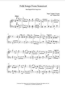 page one of Folk Songs From Somerset from English Folk Song Suite (Piano Solo)