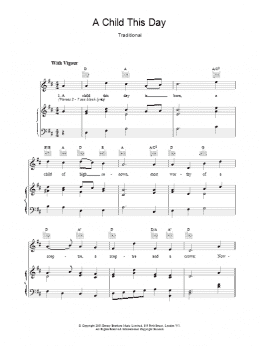 page one of A Child This Day (Piano, Vocal & Guitar Chords)