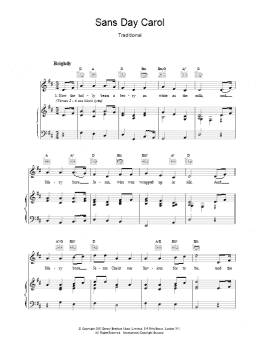 page one of Sans Day Carol (Piano, Vocal & Guitar Chords)