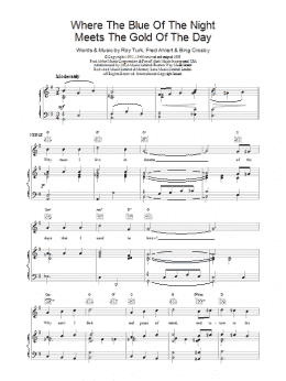 page one of Where The Blue Of The Night Meets The Gold Of The Day (Piano, Vocal & Guitar Chords)