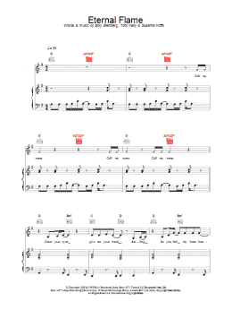 page one of Eternal Flame (Piano, Vocal & Guitar Chords)