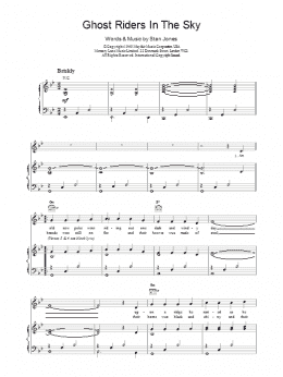 page one of Ghost Riders In The Sky (Piano, Vocal & Guitar Chords)