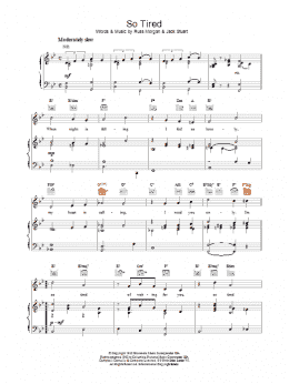 page one of So Tired (Piano, Vocal & Guitar Chords)
