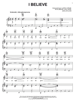 page one of I Believe (Piano, Vocal & Guitar Chords (Right-Hand Melody))