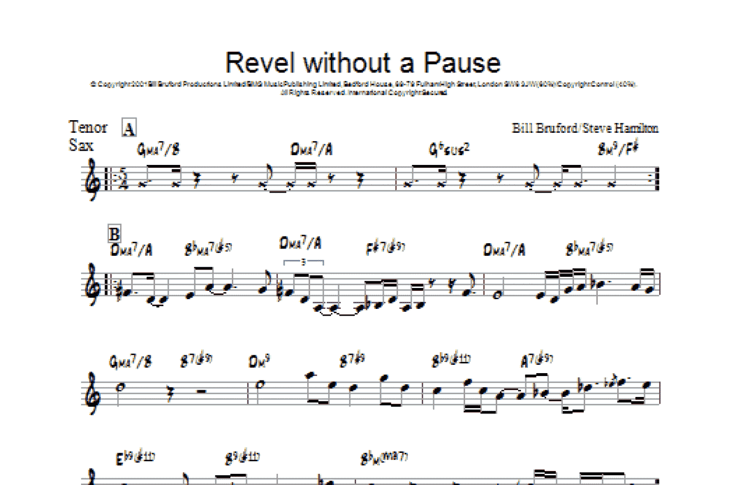 Revel Without A Pause (Tenor Sax Solo)