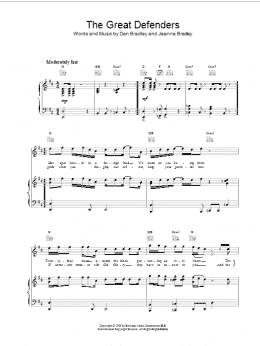 page one of The Great Defenders (Piano, Vocal & Guitar Chords)