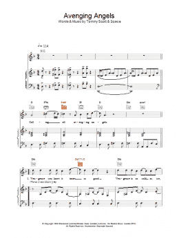 page one of Avenging Angels (Piano, Vocal & Guitar Chords)