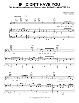 page one of If I Didn't Have You (from Monsters, Inc.) (Piano, Vocal & Guitar Chords (Right-Hand Melody))