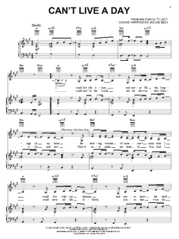 page one of Can't Live A Day (Piano, Vocal & Guitar Chords (Right-Hand Melody))