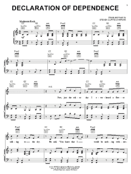 page one of Declaration Of Dependence (Piano, Vocal & Guitar Chords (Right-Hand Melody))