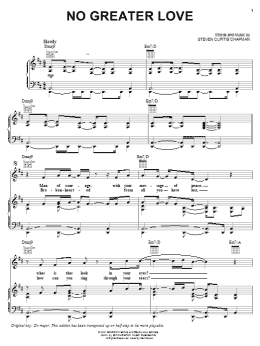 page one of No Greater Love (Piano, Vocal & Guitar Chords (Right-Hand Melody))