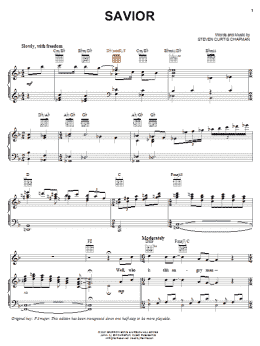 page one of Savior (Piano, Vocal & Guitar Chords (Right-Hand Melody))