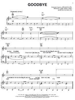 page one of Goodbye (Piano, Vocal & Guitar Chords (Right-Hand Melody))