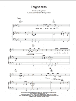 page one of Forgiveness (Piano, Vocal & Guitar Chords)