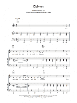 page one of Oblivion (Piano, Vocal & Guitar Chords)