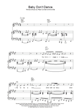 page one of Baby Don't Dance (Piano, Vocal & Guitar Chords)