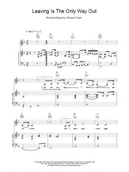 page one of Leaving Is The Only Way Out (Piano, Vocal & Guitar Chords)