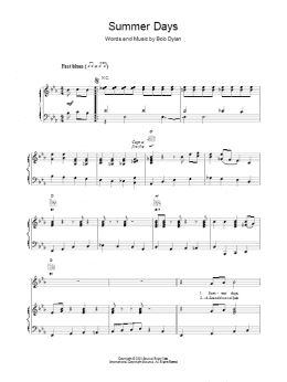 page one of Summer Days (Piano, Vocal & Guitar Chords)