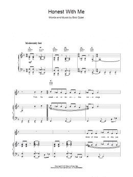 page one of Honest With Me (Piano, Vocal & Guitar Chords)