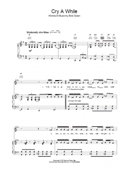 page one of Cry A While (Piano, Vocal & Guitar Chords)