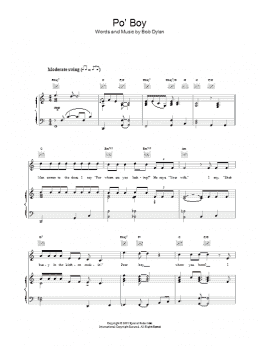 page one of Po' Boy (Piano, Vocal & Guitar Chords)
