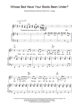 page one of Whose Bed Have Your Boots Been Under? (Piano, Vocal & Guitar Chords)