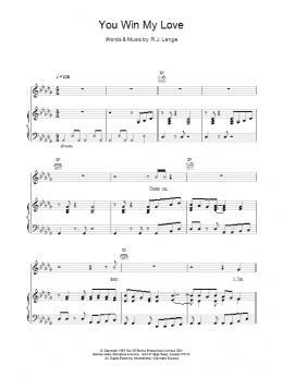page one of You Win My Love (Piano, Vocal & Guitar Chords)