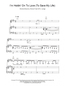 page one of I'm Holdin' On To Love (To Save My Life) (Piano, Vocal & Guitar Chords)