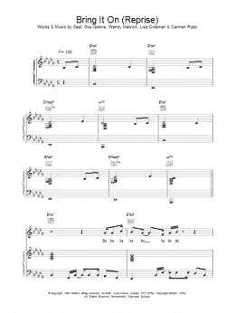 page one of Bring It On (Reprise) (Piano, Vocal & Guitar Chords)