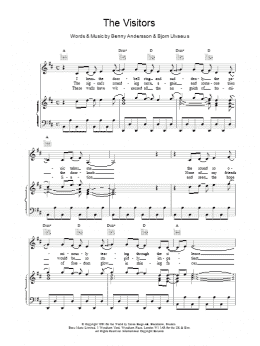 page one of The Visitors (Piano, Vocal & Guitar Chords)
