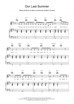 page one of Our Last Summer (Piano, Vocal & Guitar Chords)