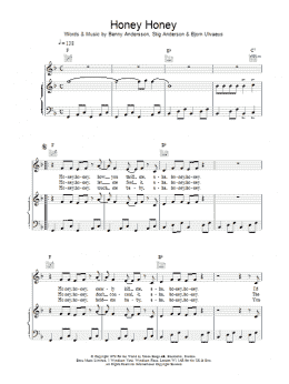 page one of Honey, Honey (Piano, Vocal & Guitar Chords)